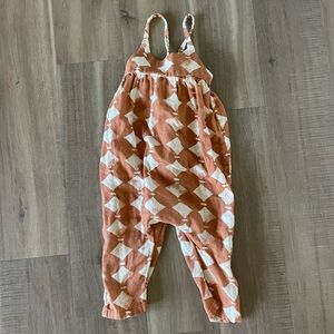 Orange and White Patterned Jumpsuit